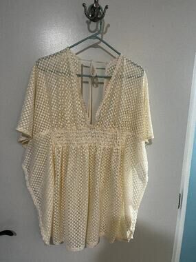 Bathing suit cover up - xhiliration - womens large - cream
